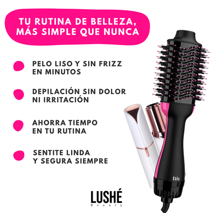 COMBO DIVINÉ | Cepillo Luré + Depiladora Facial Élan | LUSHÉ BEAUTY