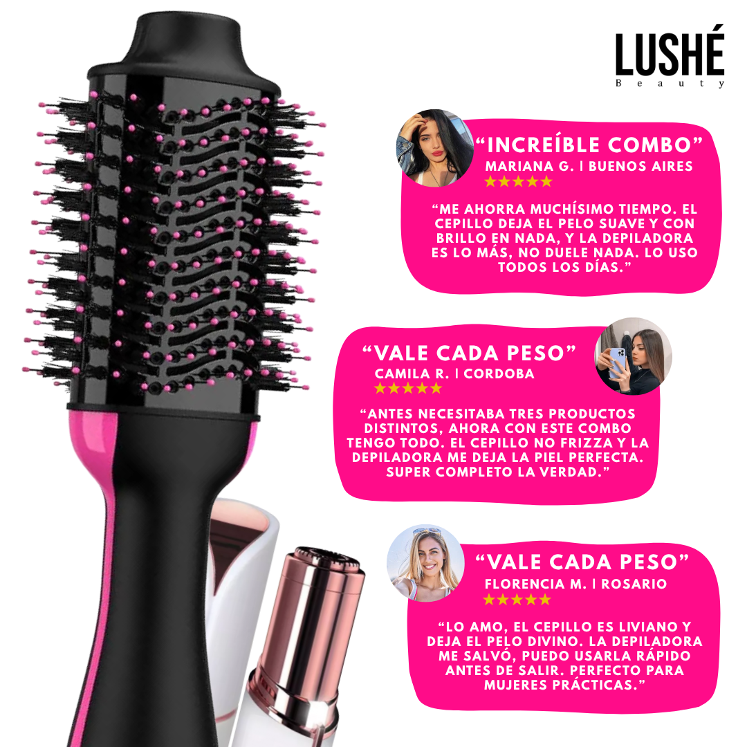 COMBO DIVINÉ | Cepillo Luré + Depiladora Facial Élan | LUSHÉ BEAUTY