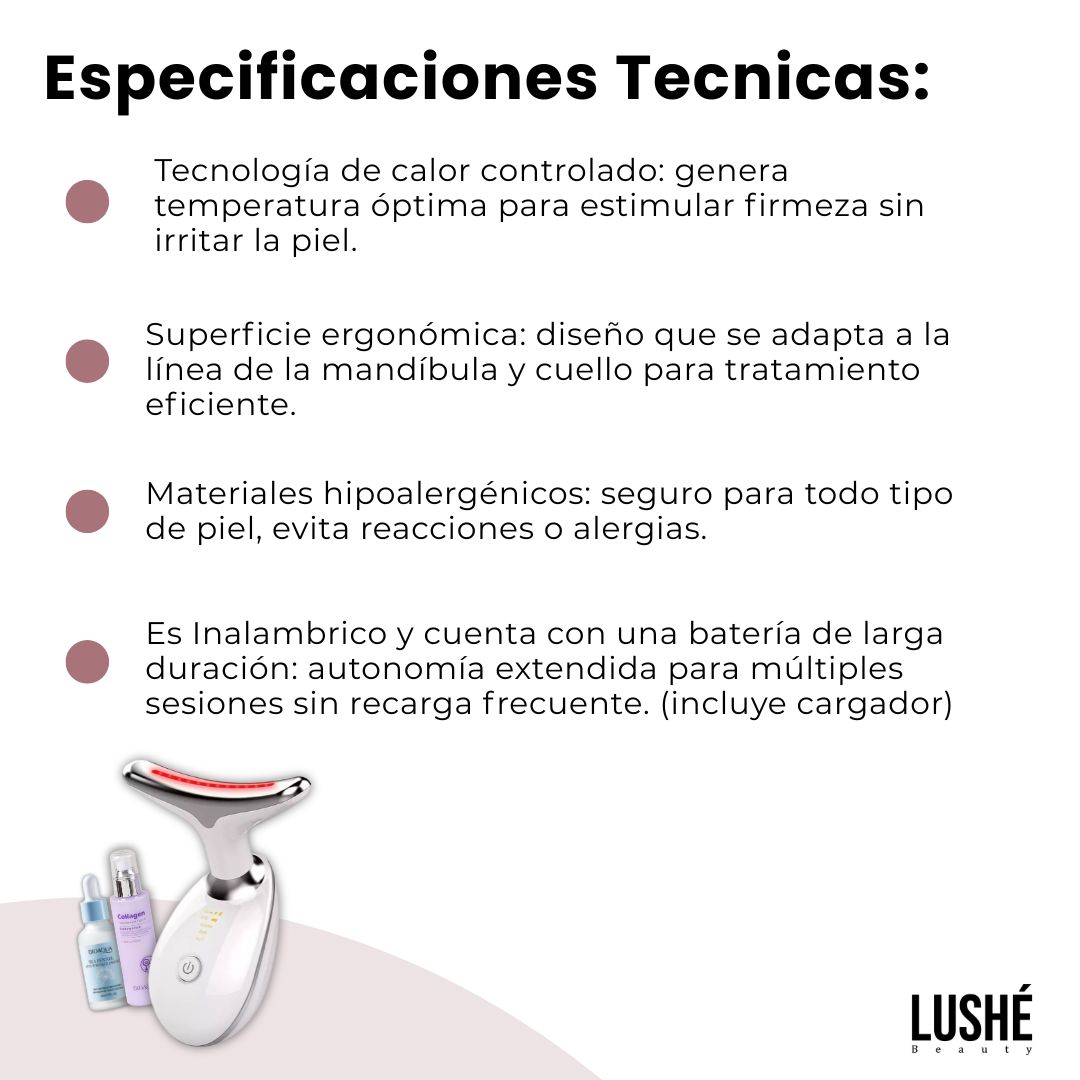 Lushé Beauty Masajeador facial 7 LEDs