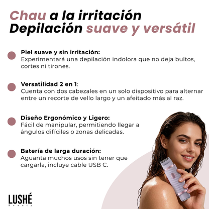 GlowTrim - Depiladora 2 en 1 - Cara y Cuerpo